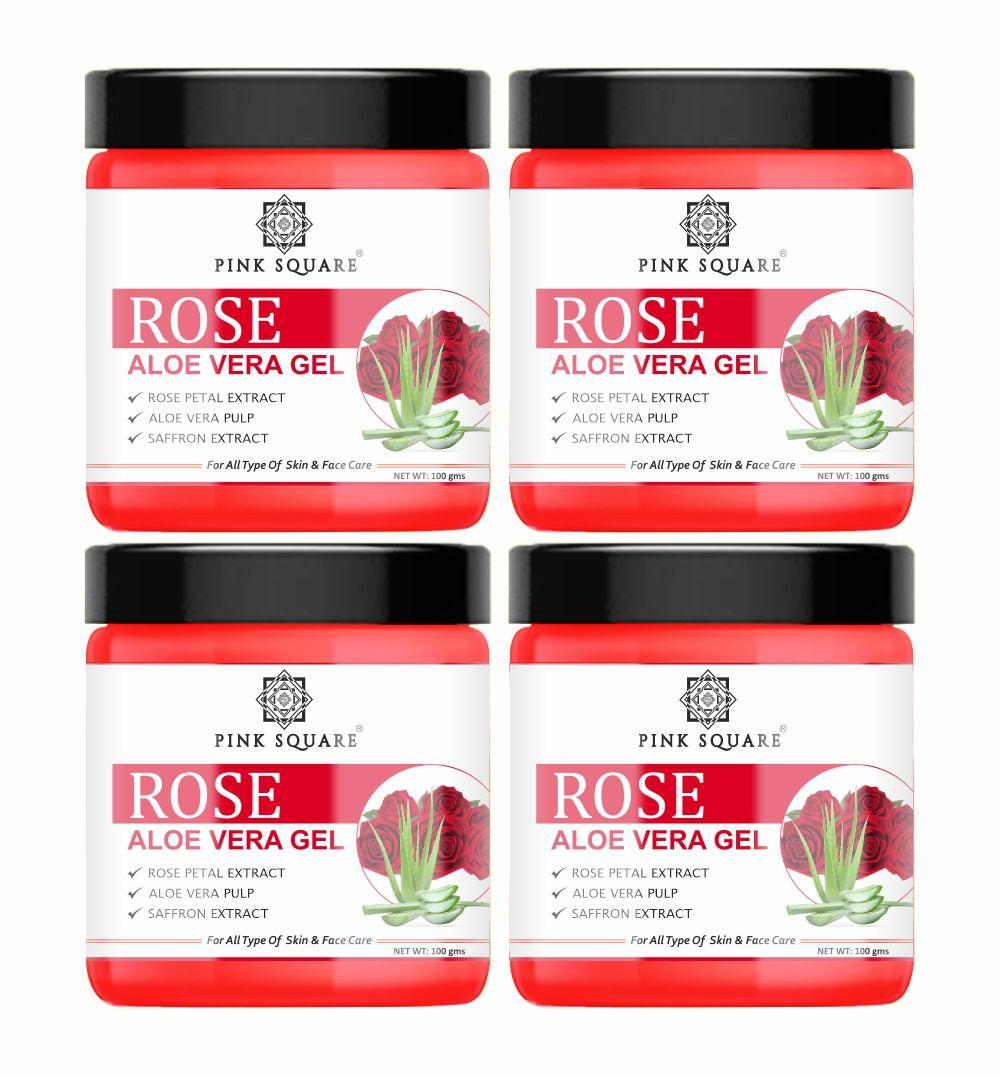 Park Daniel Rose Aloe Vera Extract Gel For Moisturize and Nourished your Skin Pack of 4 of 100 grams