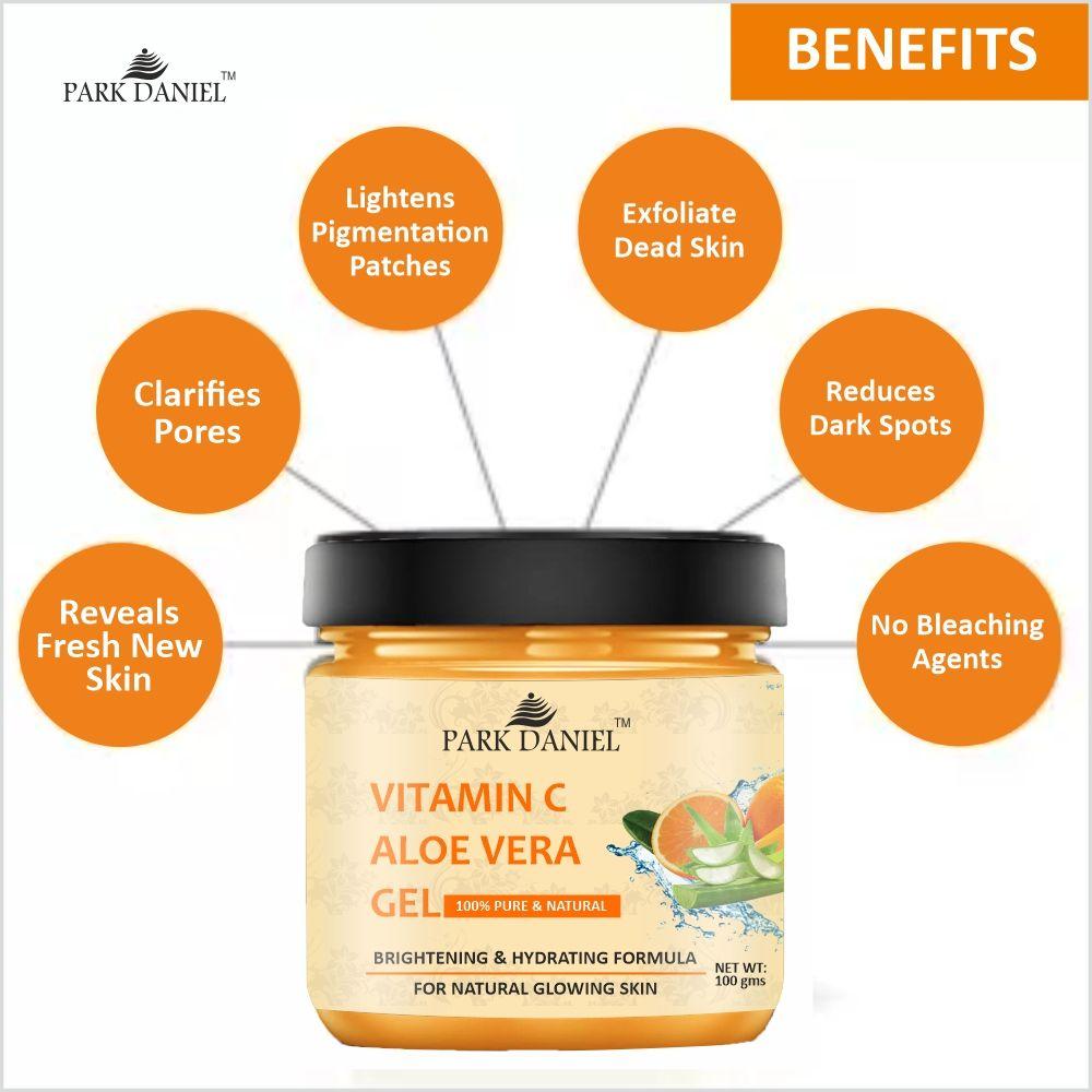 Park Daniel Vitamin C Aloe Vera Extract Gel For Skin Brightening, Hydrating and Natural Glowing 100 grams